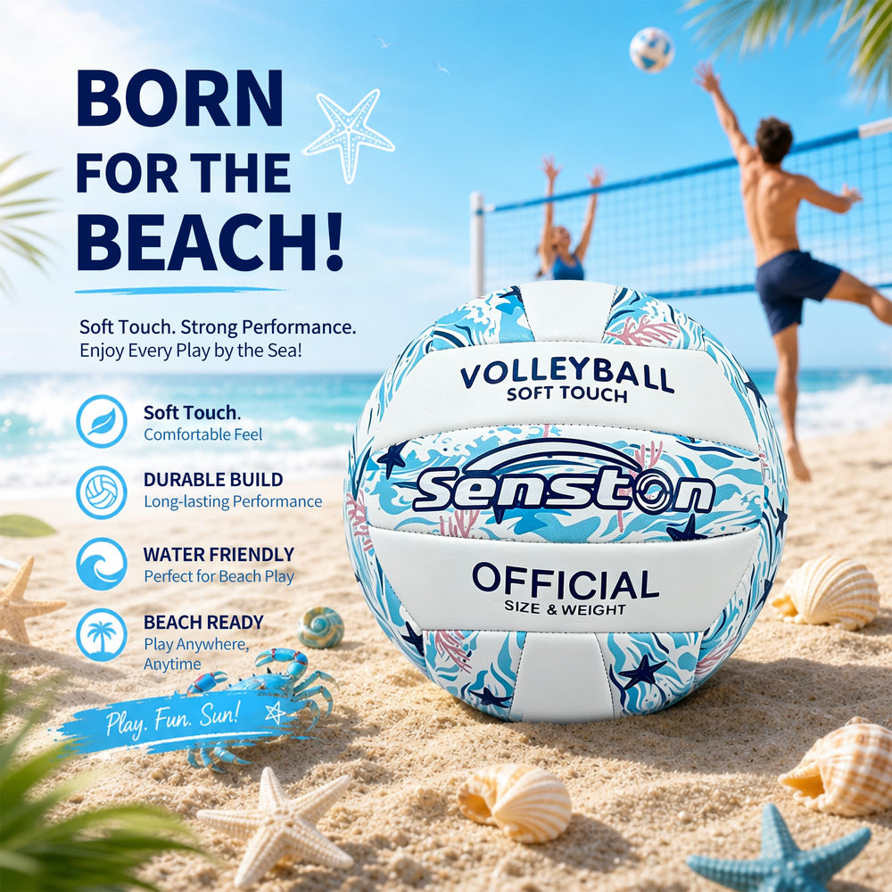 Senston volleyball being spiked on the beach showing waterproof performance benefit