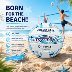 Senston volleyball being spiked on the beach showing waterproof performance benefit