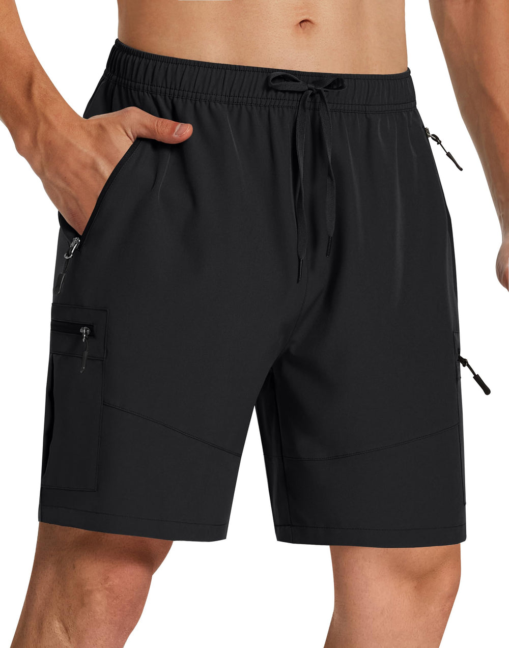SERAMY front view black XL showing fit and pocket layout for secure carry