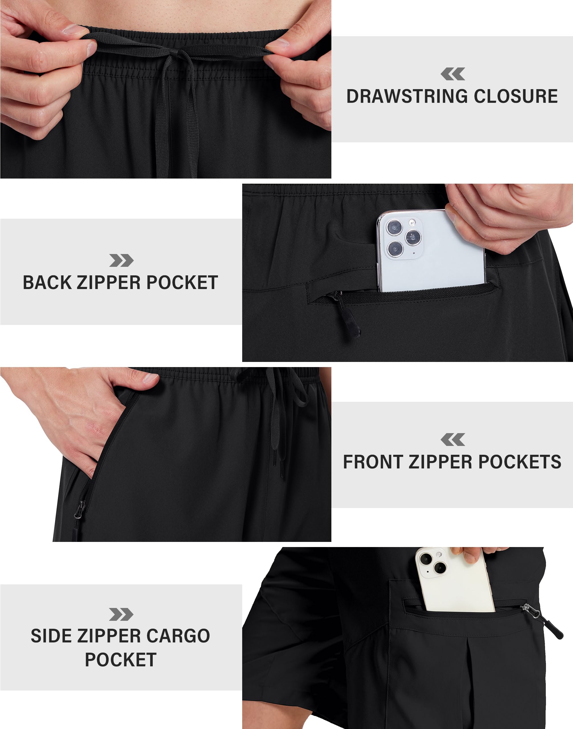 SERAMY shorts in use on a hiking trail showing mobility and comfort