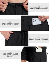 SERAMY shorts in use on a hiking trail showing mobility and comfort