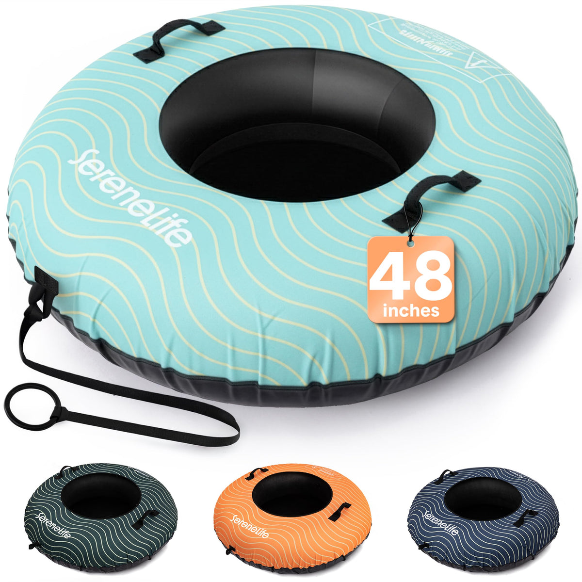 SereneLife 48" front view showing large riding surface and stable design benefit