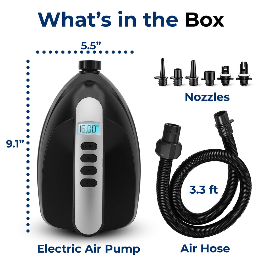 SereneLife detachable high-pressure hose connected for reliable inflation