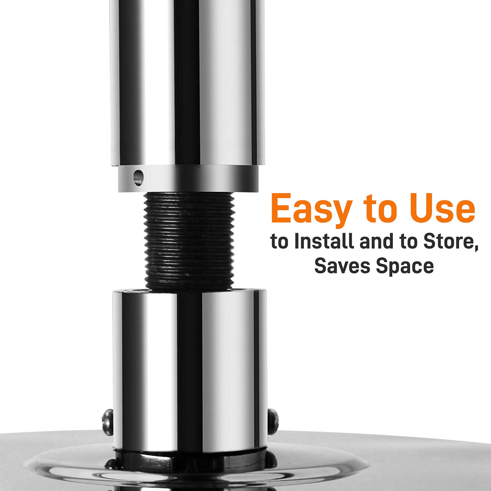 SereneLife extension installed in pole demonstrating extra clearance and performance benefit