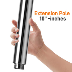 SereneLife extension beside ruler for scale showing compact portability benefit