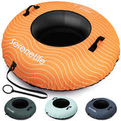 serenelife front view of 48-inch snow tube showing roomy seat and durable cover benefit comfort