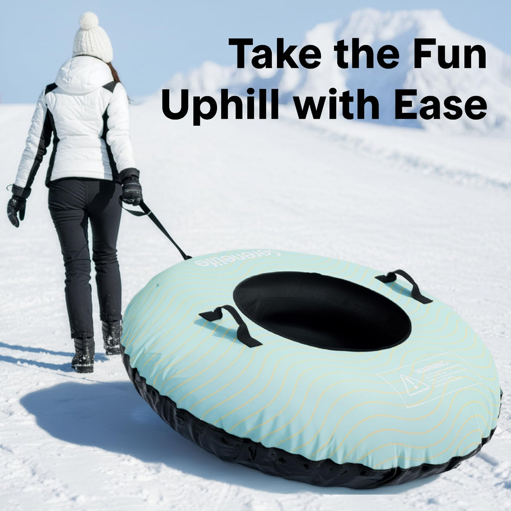 SereneLife in-use downhill action showing smooth sliding and family fun