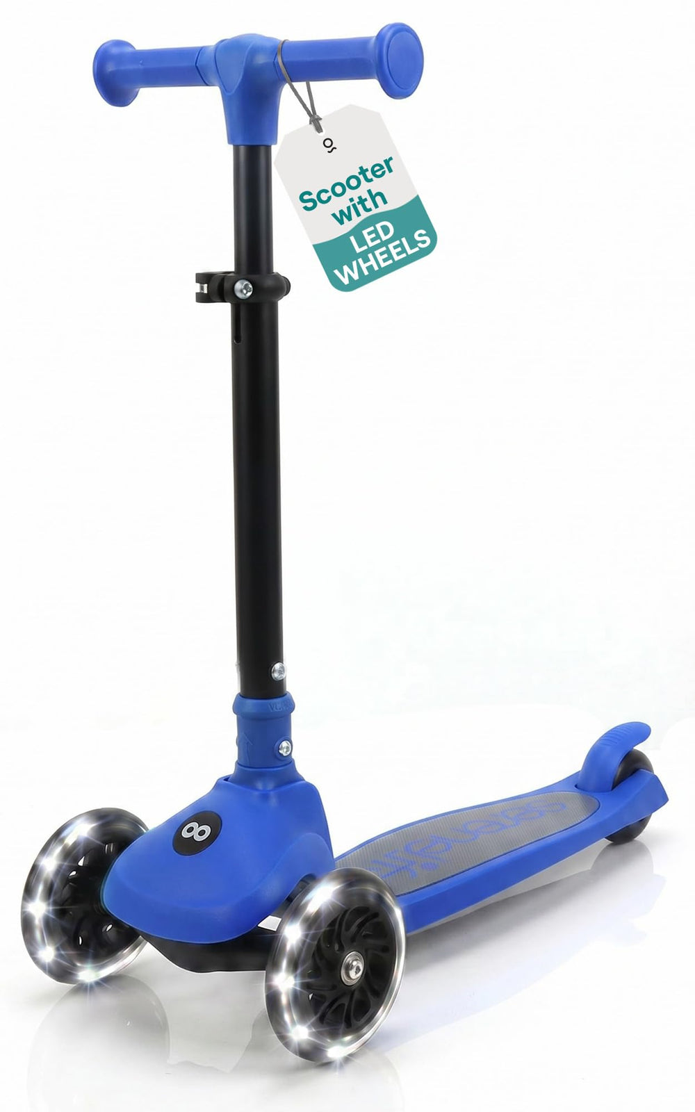 SereneLife scooter front view showing stable three-wheel design and safety