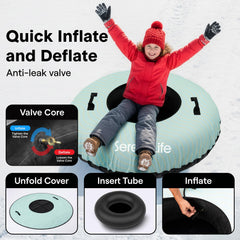 SereneLife thickened PVC bottom detail showing reinforced base that resists abrasion
