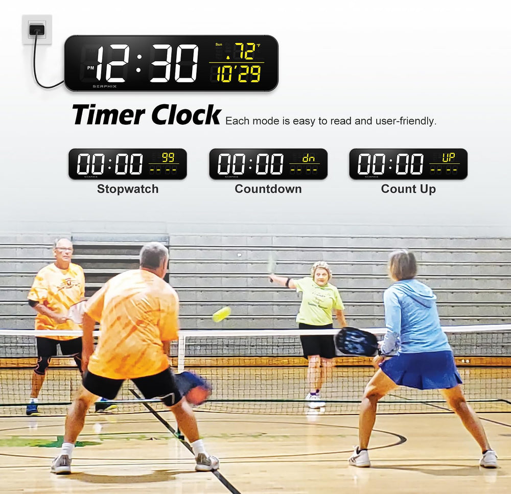 SERPHIX mounted in gym setting showing adaptable LED color for improved spectator clarity