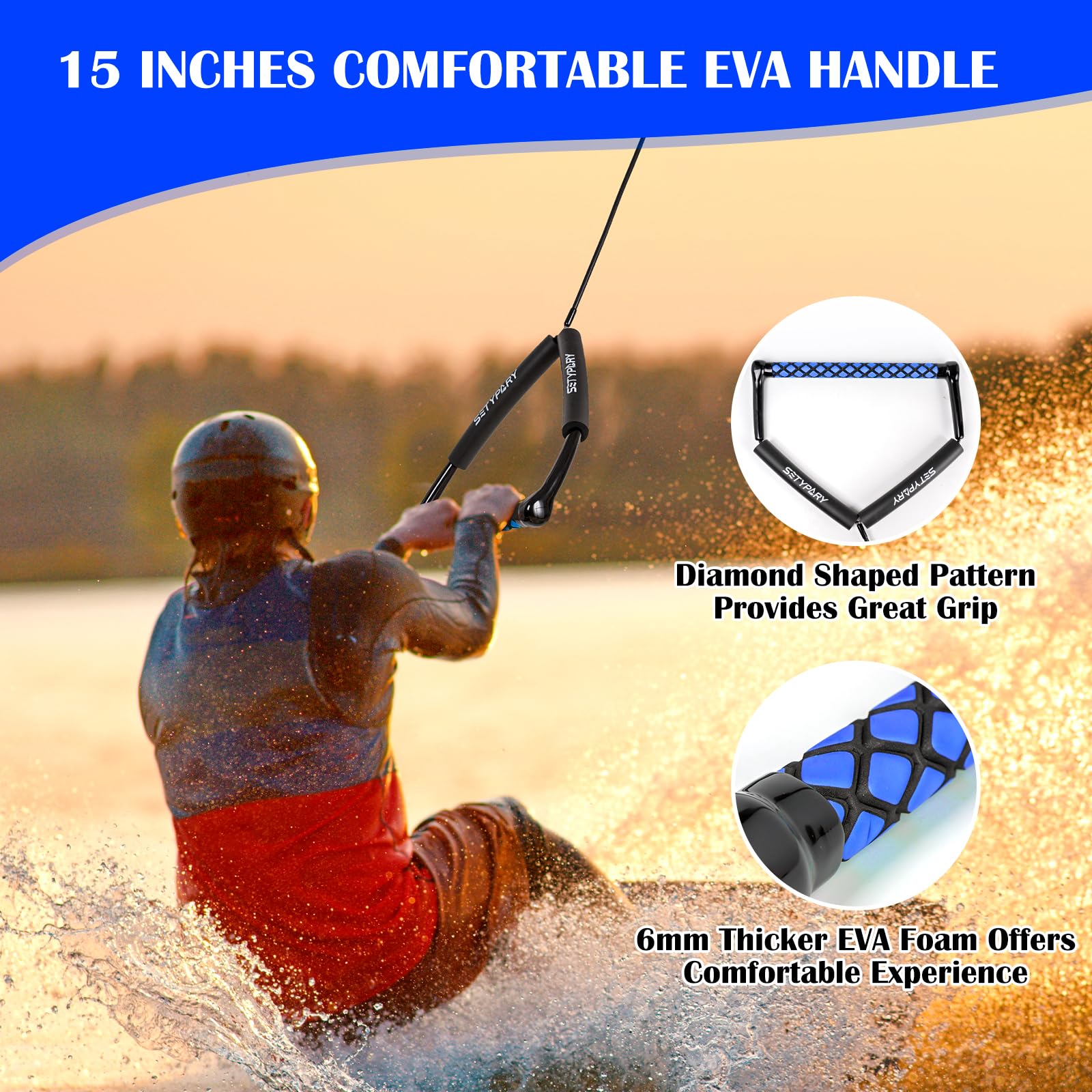 SETYPARY floating foam sections on water improving visibility and easy retrieval