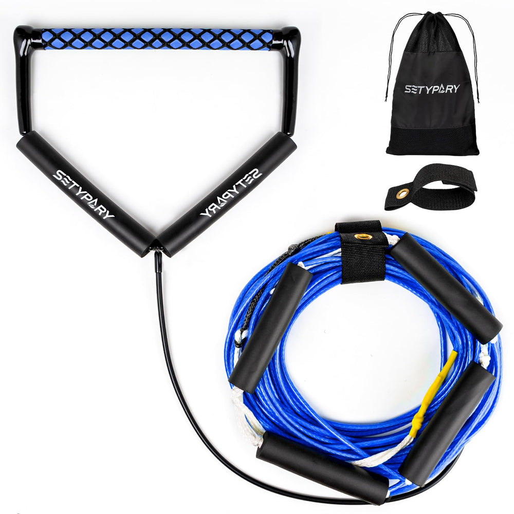 SETYPARY front view of rope and handle showing compact packaging and benefit of portability