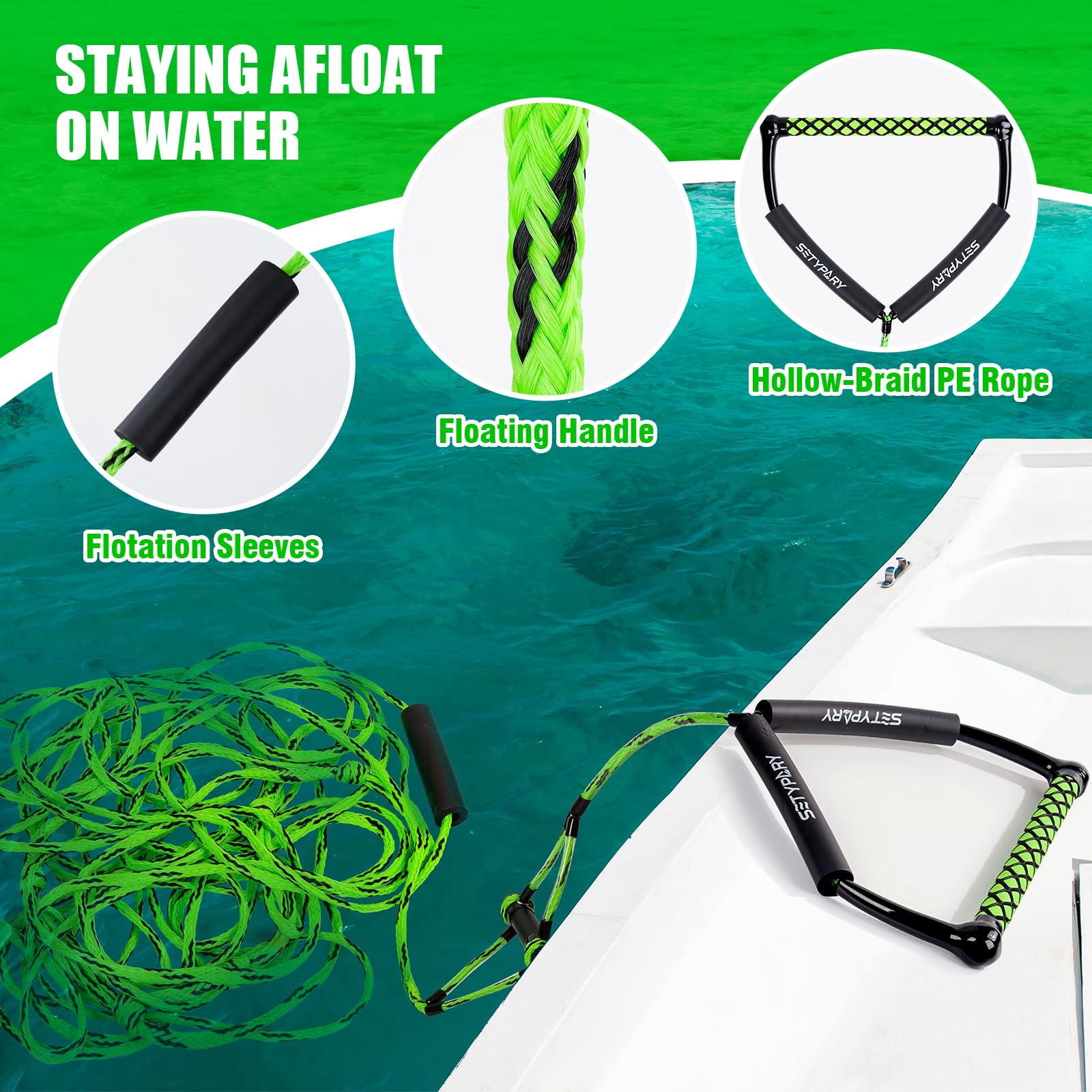 SETYPARY metal clip and swivel detail highlighting corrosion-resistant hardware