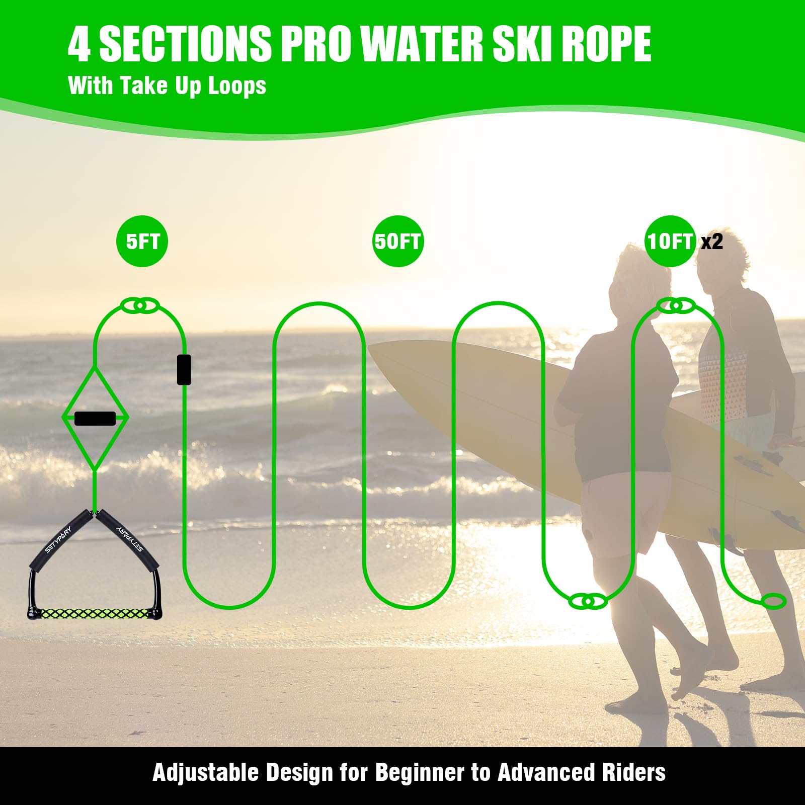 SETYPARY labeled section clips demonstrating quick length adjustment on the rope