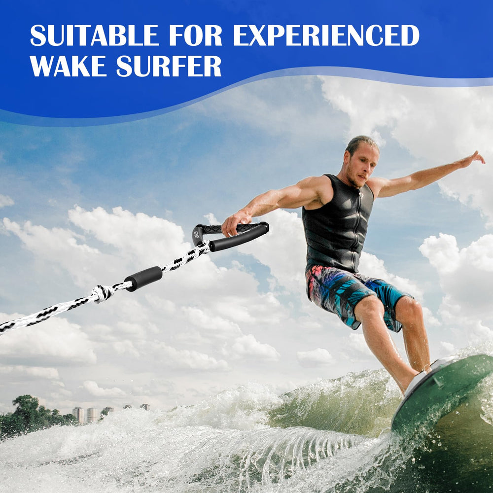 SETYPARY wakesurfer using rope behind boat demonstrating control
