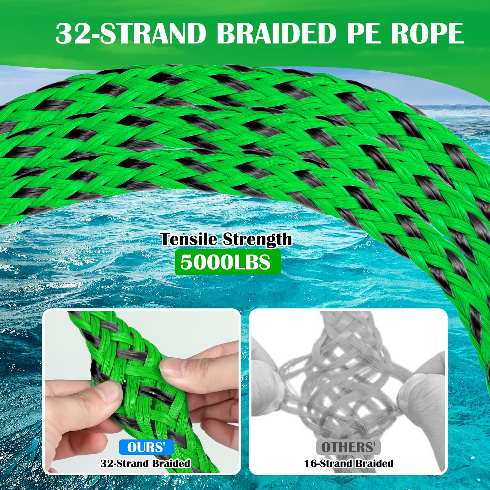 SETYPARY large 304 stainless steel hook attached to transom eye for secure connection