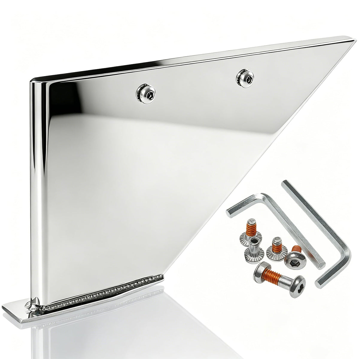 sevencow front view of skeg guard showing polished surface and fit benefit