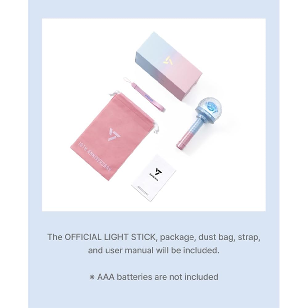 SEVENTEEN light stick in a home display setting showing shelf-ready collectible appeal