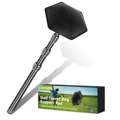 SevnElk front view of pole installed in travel bag protecting clubs