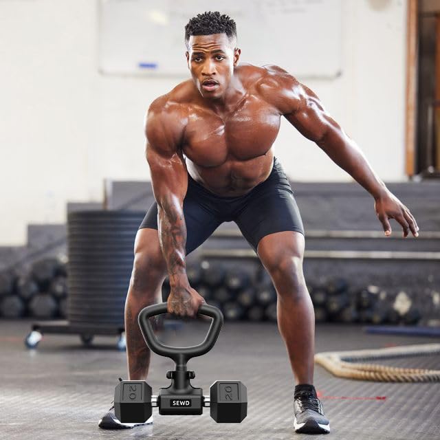 SEWD converter on adjustable dumbbell demonstrating compatibility and versatility
