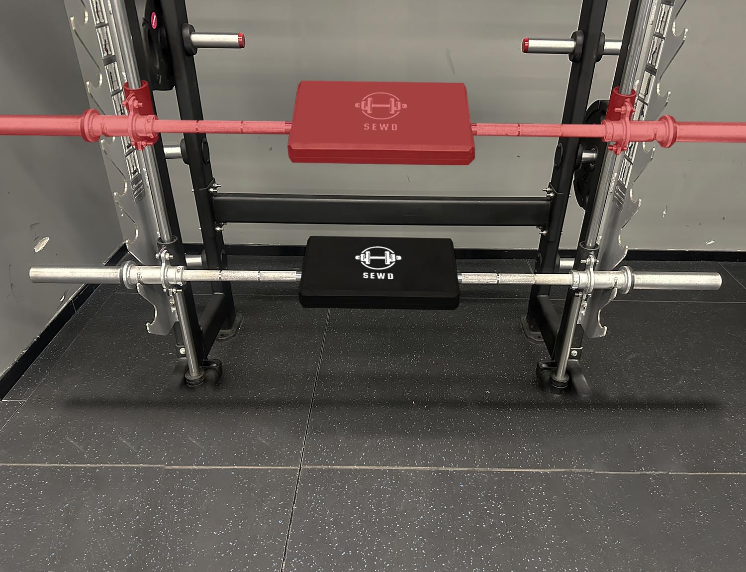 SEWD in use during hip thrust to protect hips and improve comfort