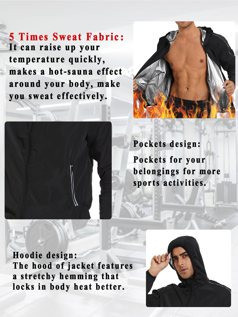 SEXYWG sauna jacket in use during gym workout boosting sweat and intensity