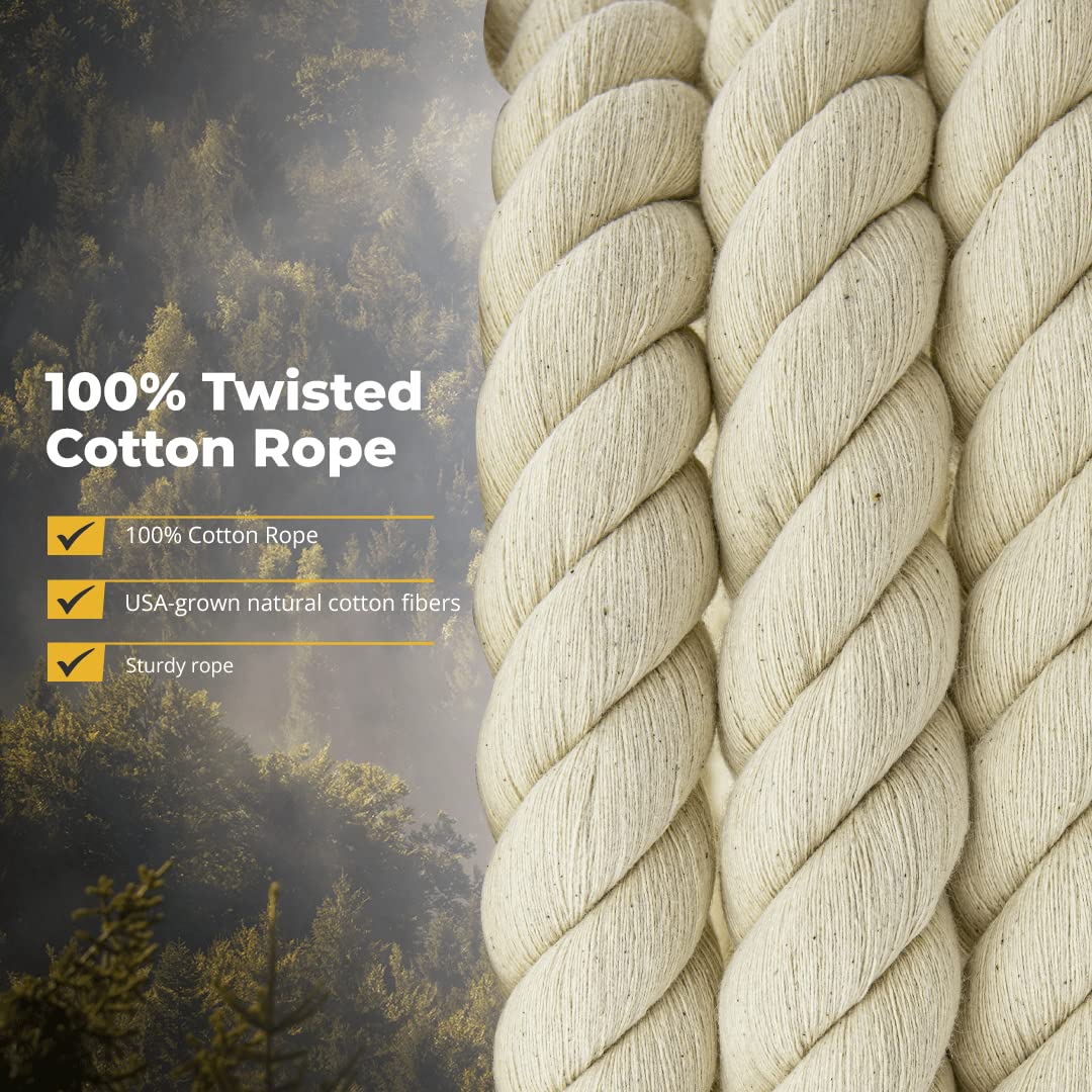SGT KNOTS rope next to a ruler showing 25ft spool scale for project planning