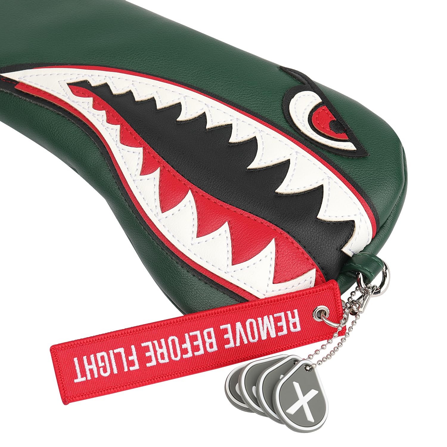 SHABIER Flying Tiger next to a tape measure showing compatible club sizes