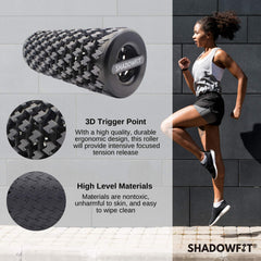 Shadowfit foam roller close-up of high-density texture targeting trigger points benefit