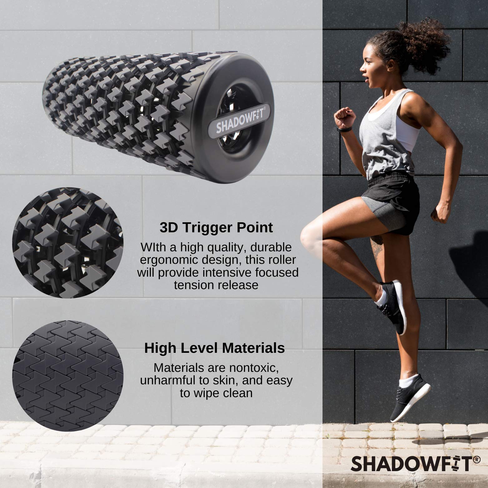 Shadowfit used under calves showing muscle release and mobility benefit