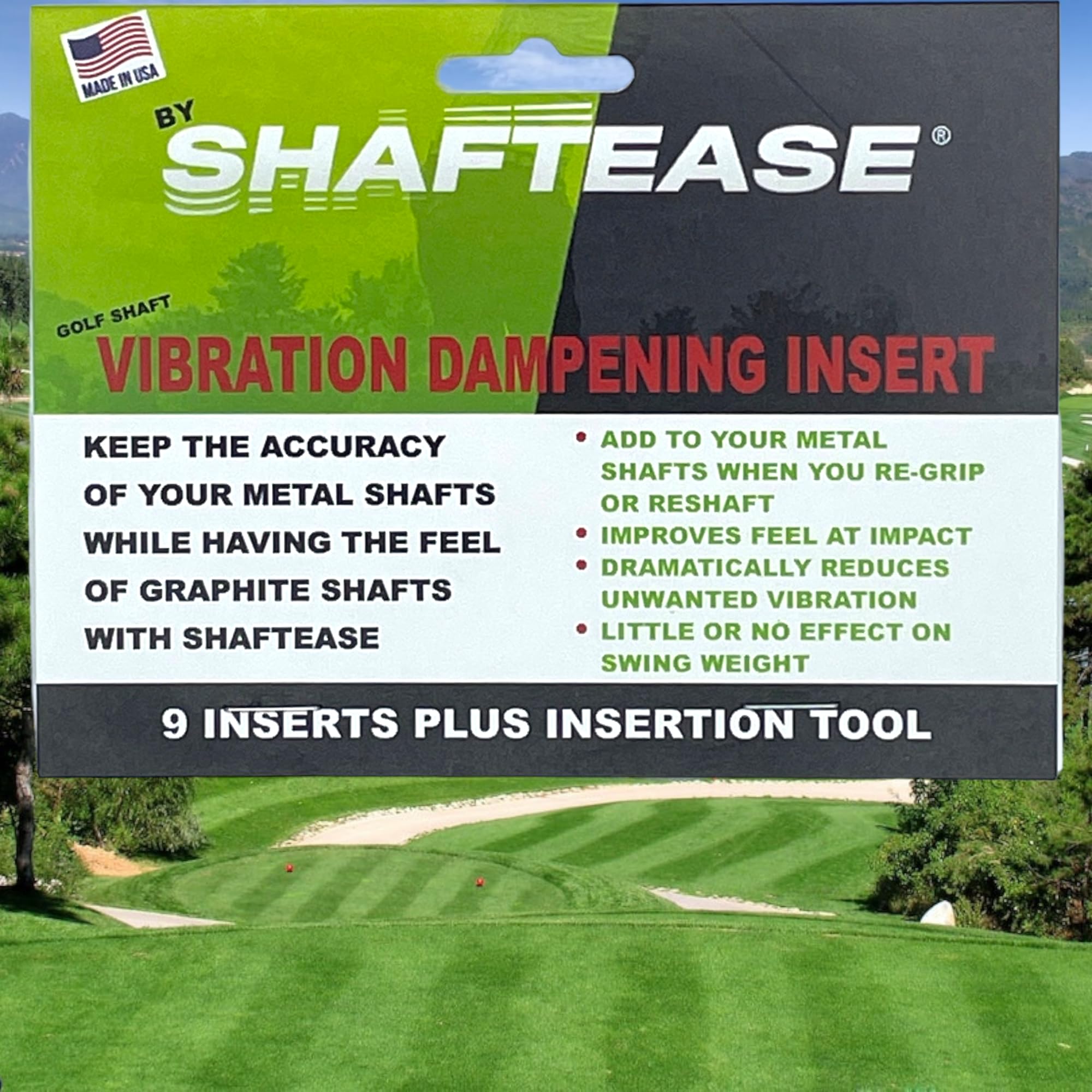 SHAFTEASE installed club in use at driving range for improved comfort