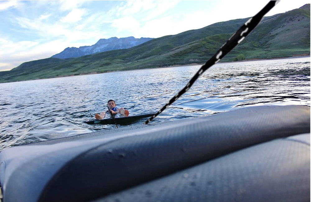 Shaka Pro rope coiled and hung with included Velcro band for tidy storage