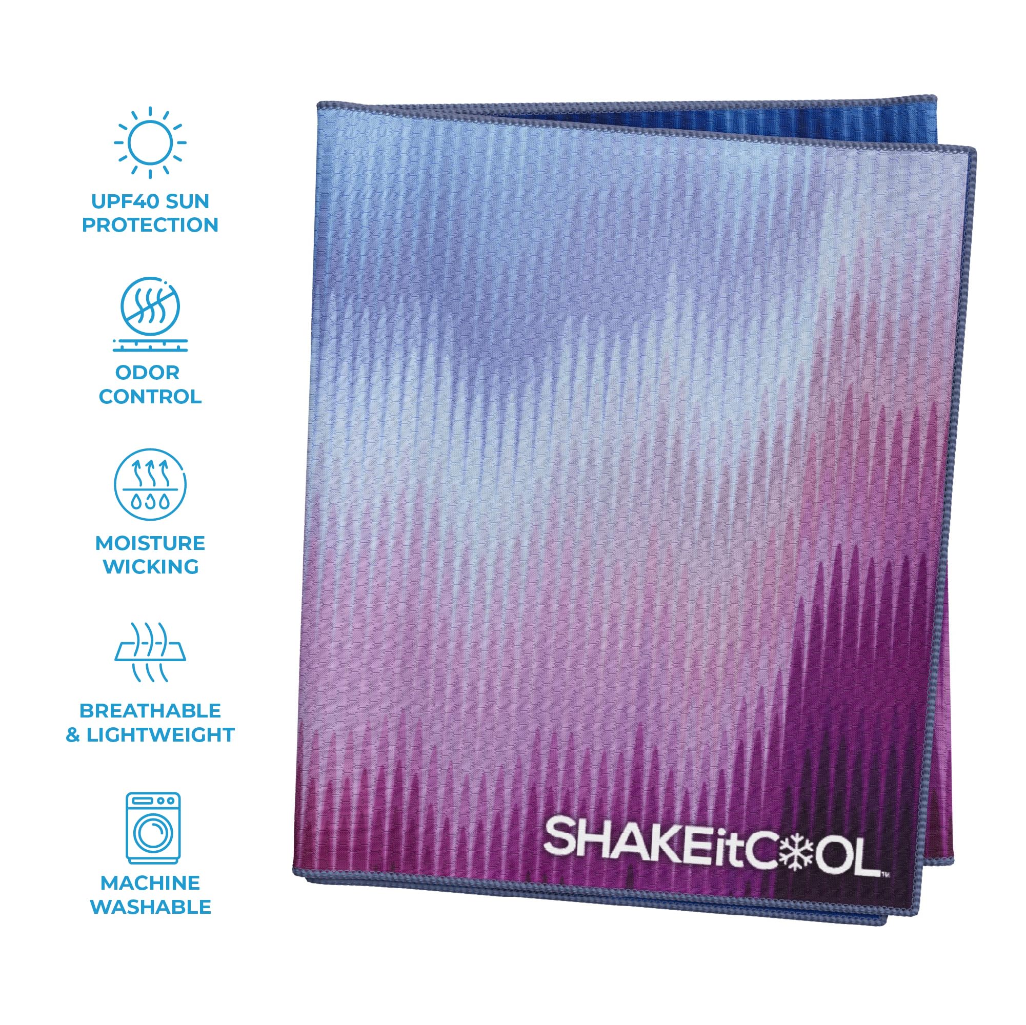 SHAKEitCOOL close-up fabric texture highlighting breathable weave for fast evaporation