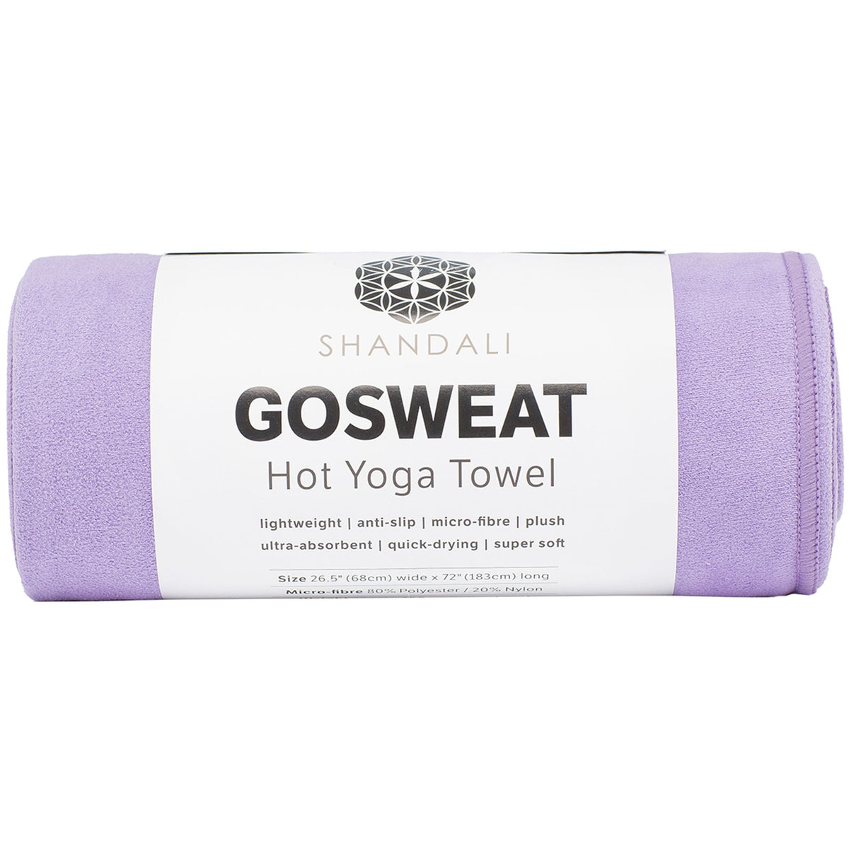 Shandali front view violet towel showing full-length coverage and color benefit