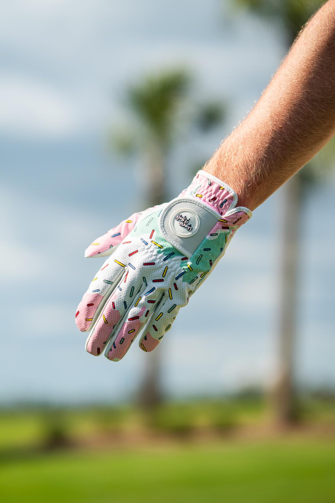 SHANKITGOLF perforated microfiber back close-up offering ventilation and flexibility