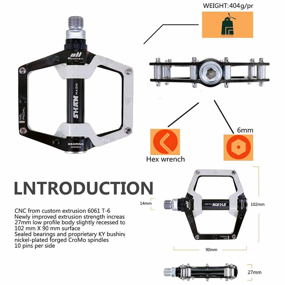 shanmashi pedal mounted on mountain bike in action for dependable off-road control
