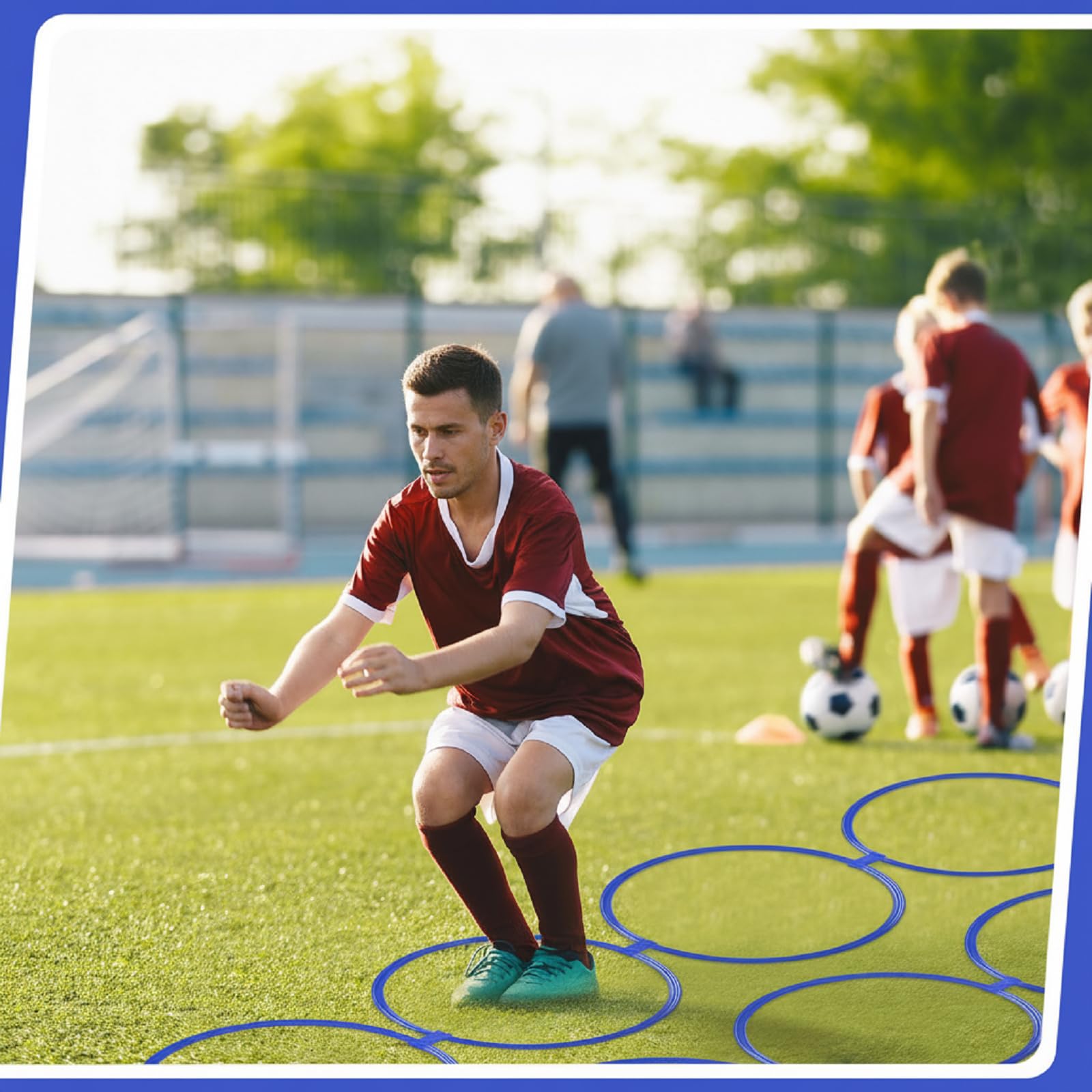 Shappy rings set on grass during training session showing versatile outdoor practice benefit