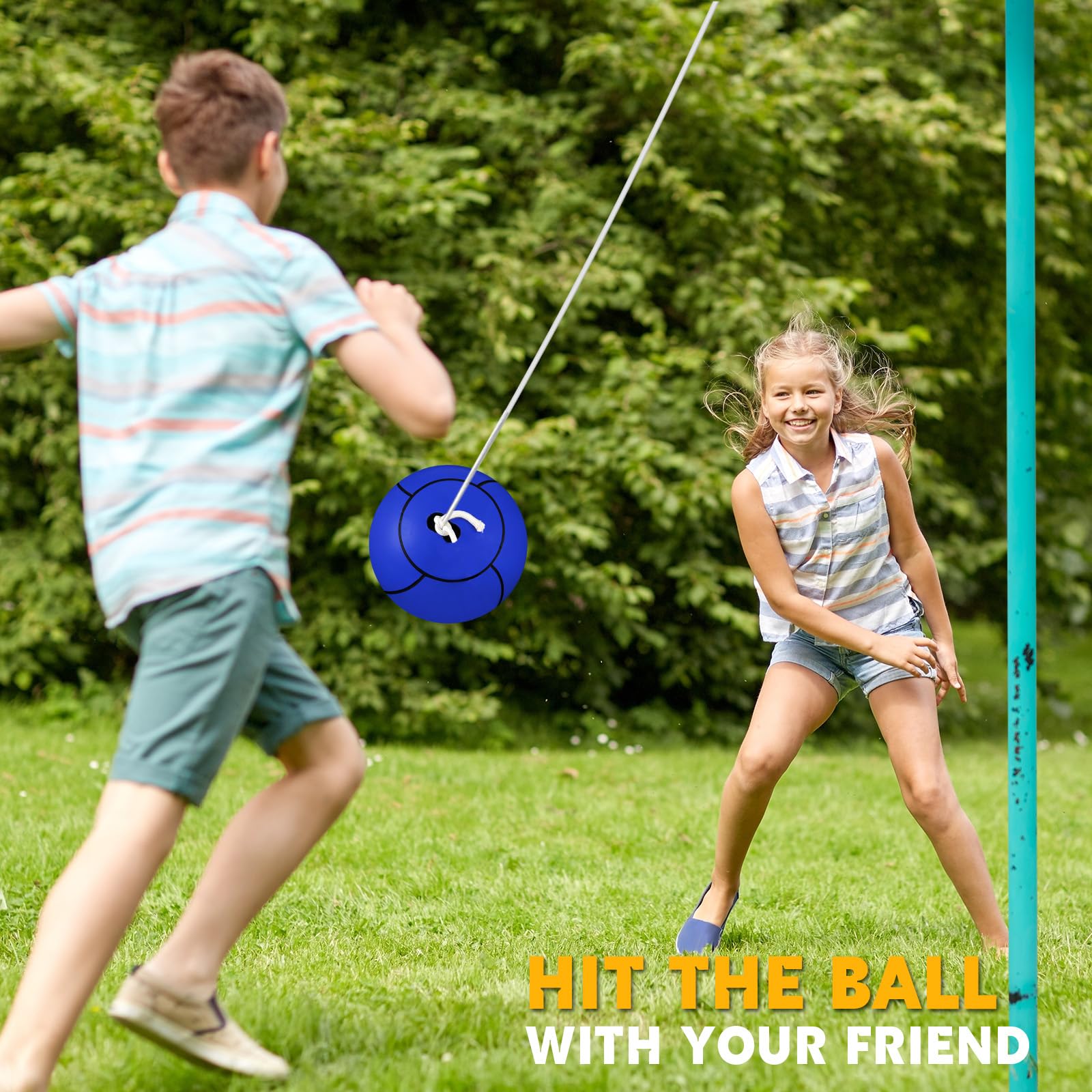 Shappy tether ball inflated on grass illustrating ready-to-play outdoor fun