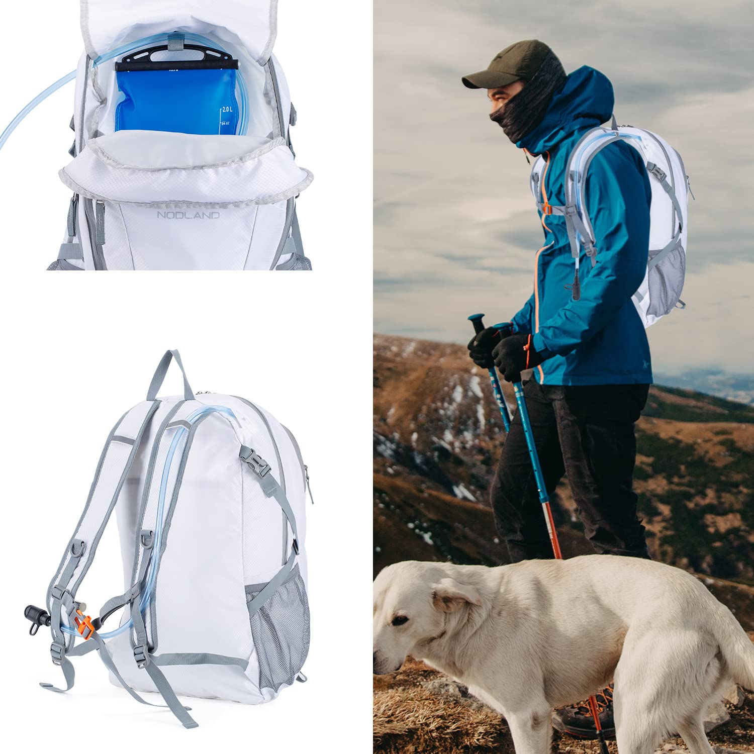 Sharkborough worn on a hiker demonstrating lightweight carry and versatility benefit