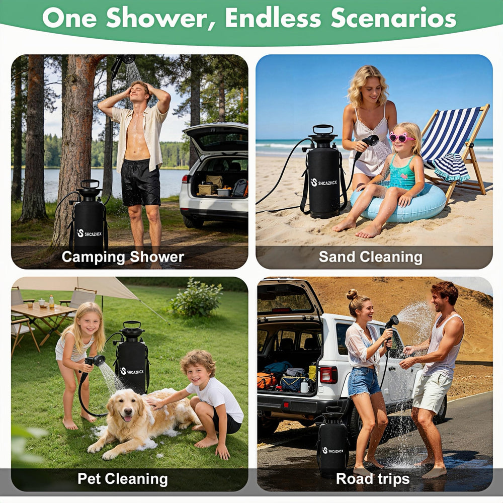 Shcazhcx 360° rotating showerhead close-up with selectable modes for versatile rinses