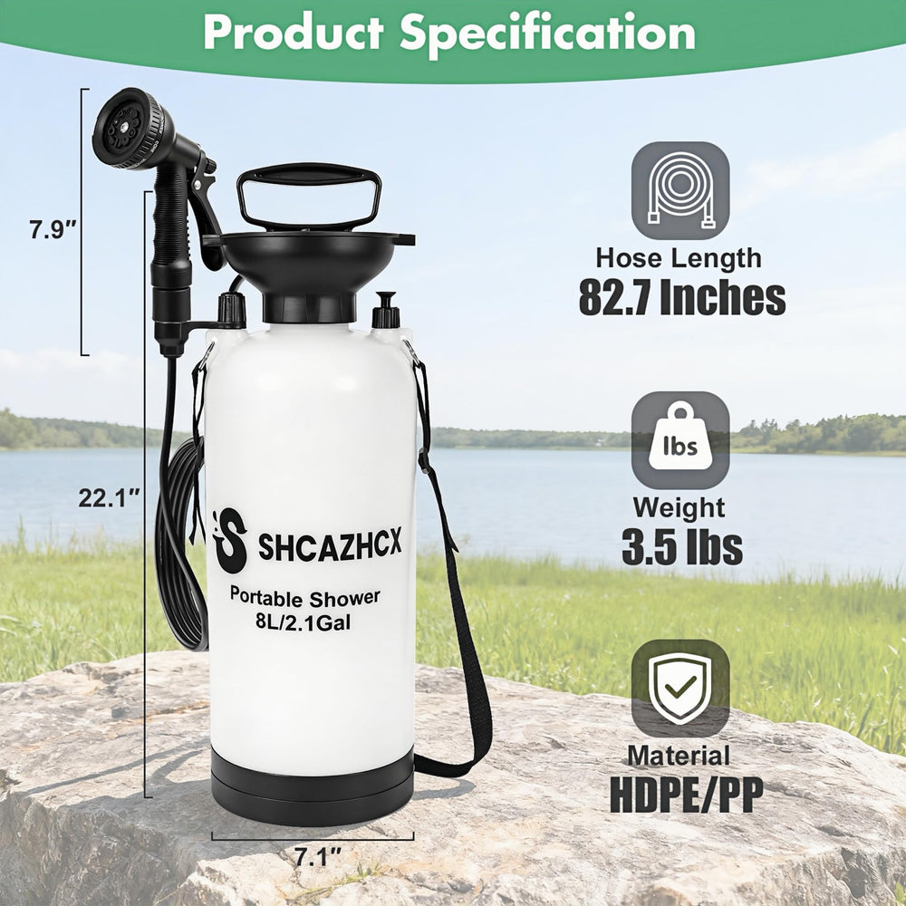 Shcazhcx camping setup beside tent showing compact, durable outdoor wash station