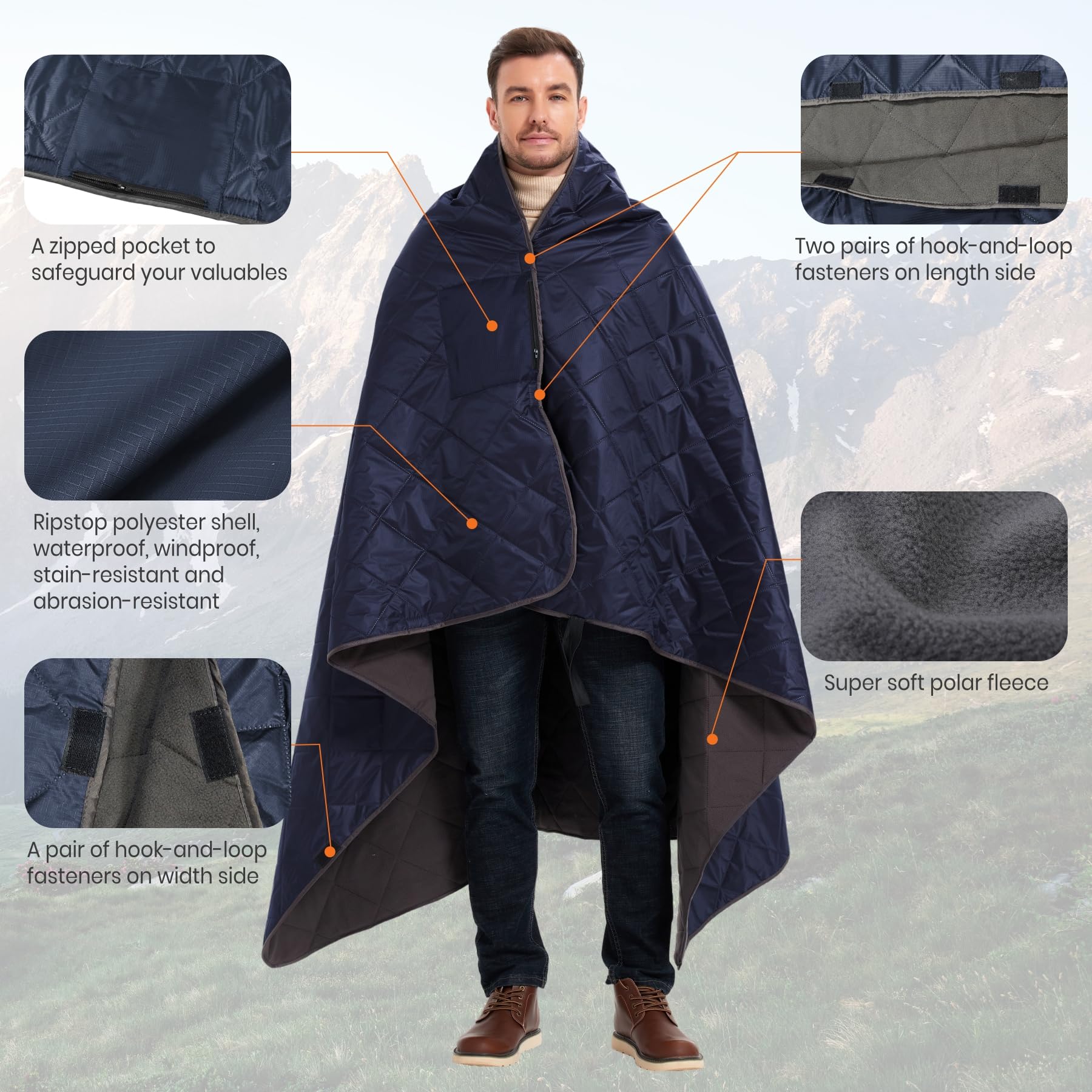 sheelokhwui blanket in use at stadium keeping group dry and comfortable