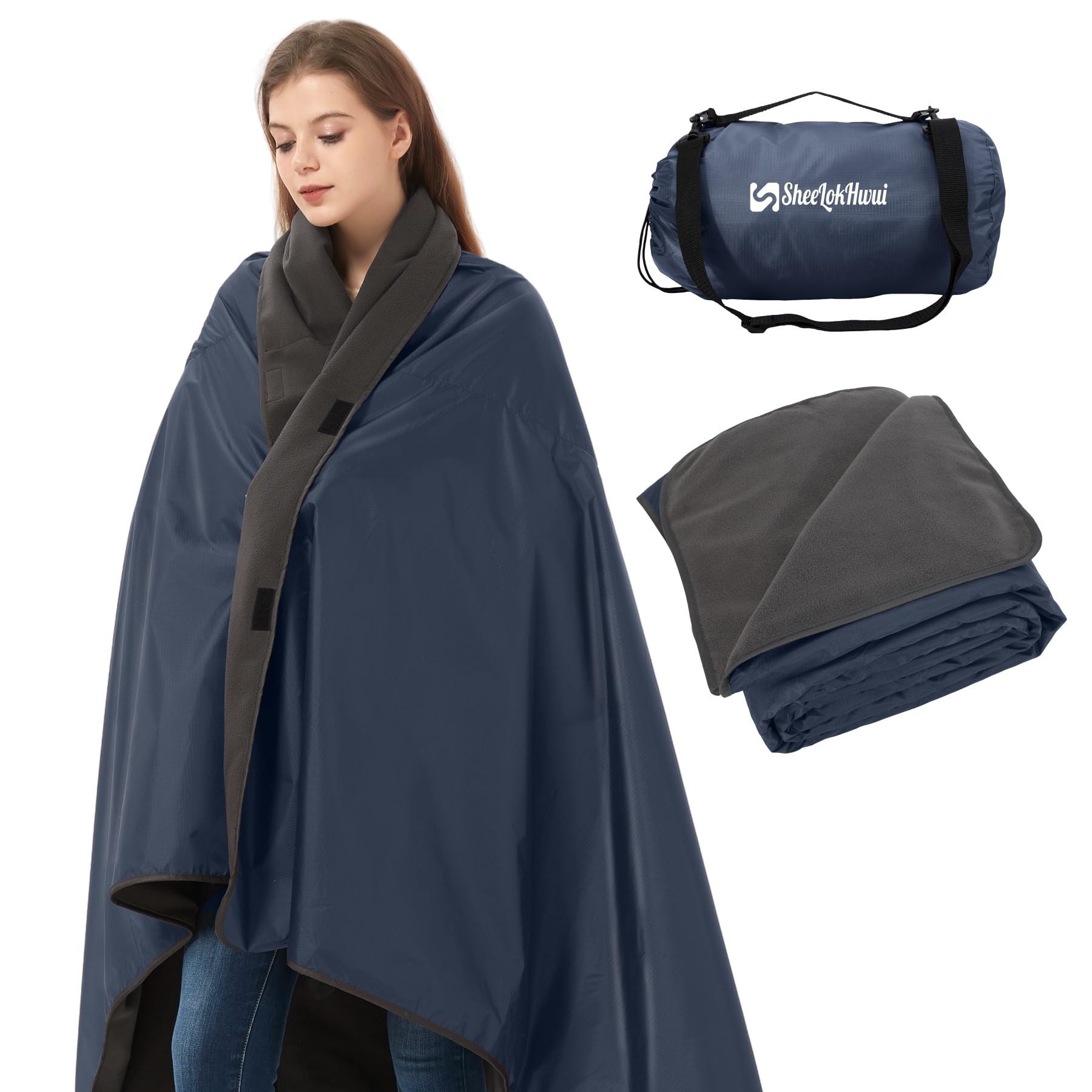 sheelokhwui front packaged blanket shows size and carry handle for easy transport