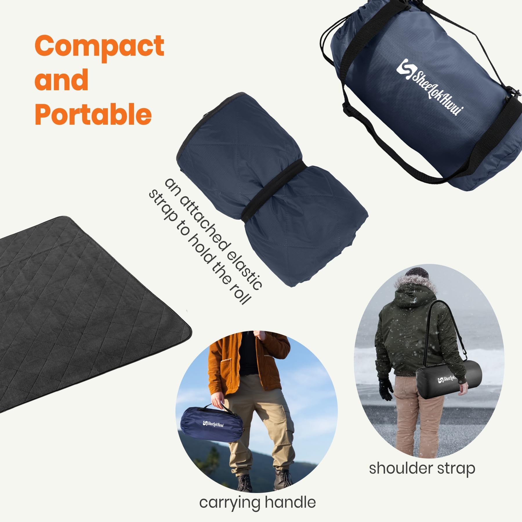 sheelokhwui size comparison with three people demonstrating roomy capacity