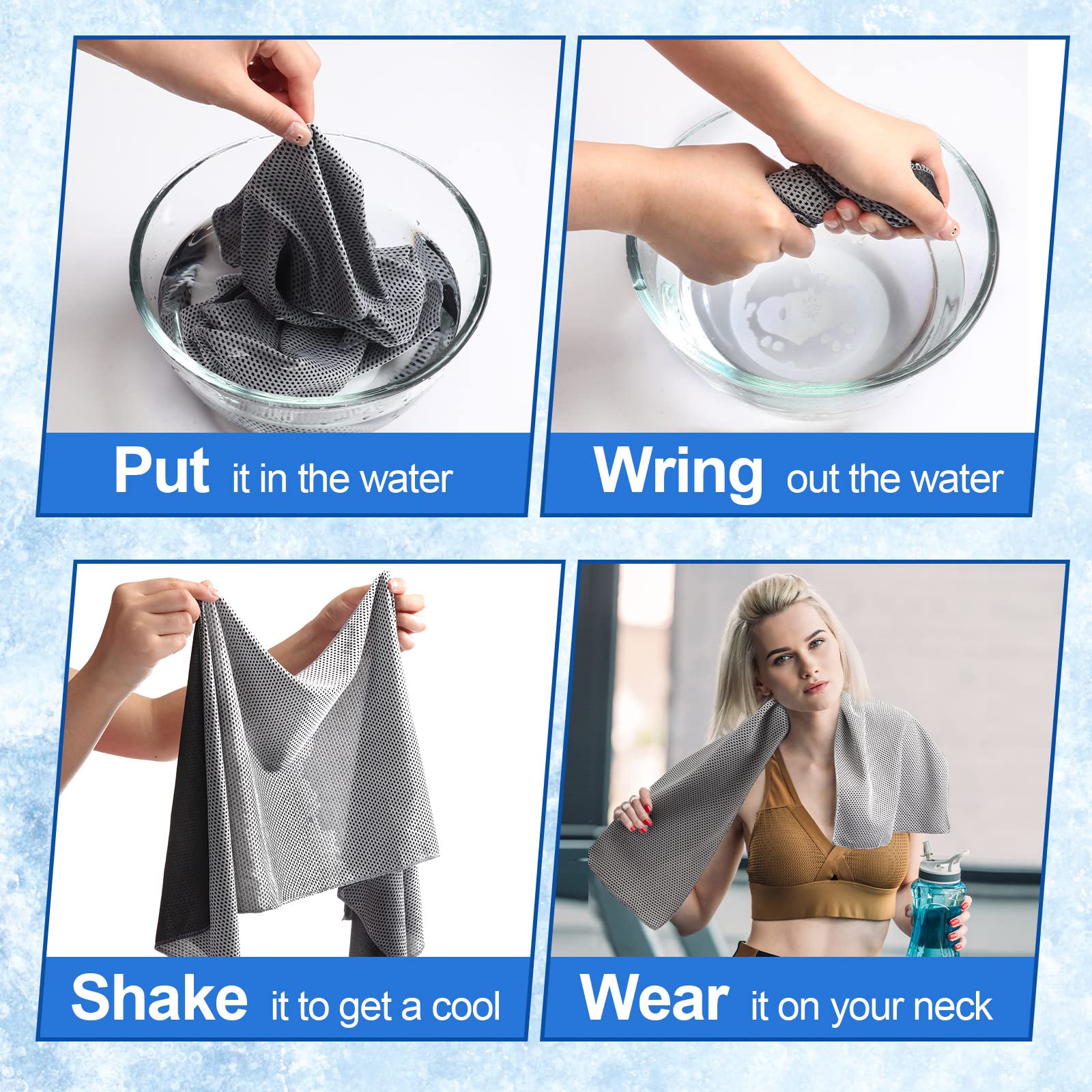 Shellwei towel draped on athlete neck demonstrating immediate cooling and sweat control