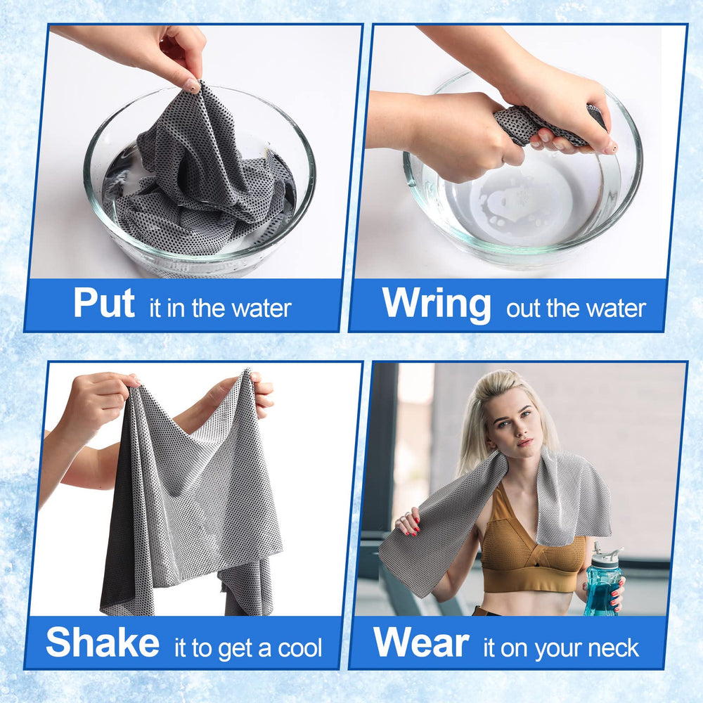 Shellwei towel draped on athlete neck demonstrating immediate cooling and sweat control