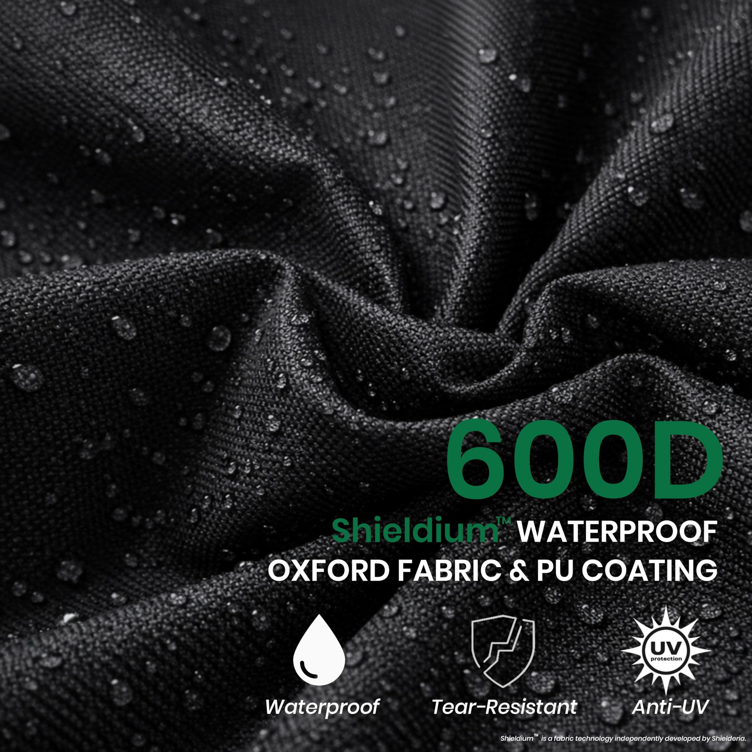 Shielderia close-up of 600D Oxford fabric texture highlighting waterproof durability