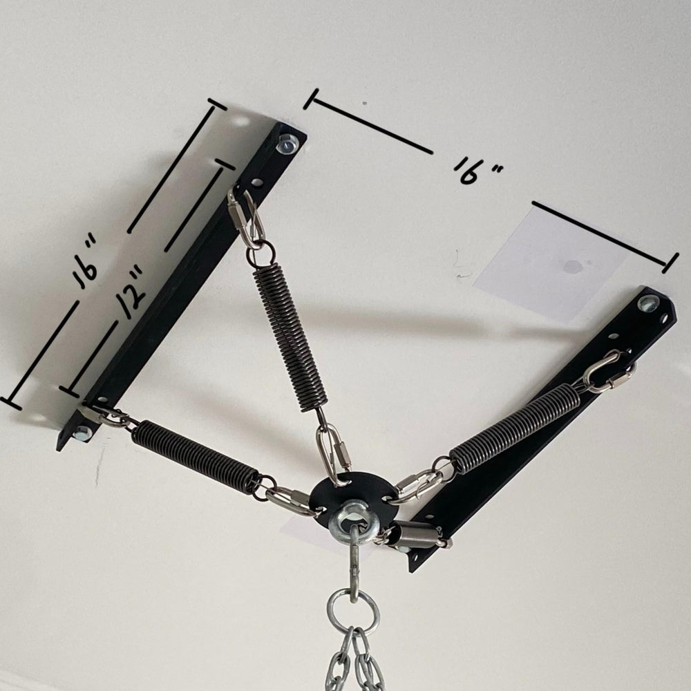 shikoyi front view of hanger showing bracket and mount, reduces noise