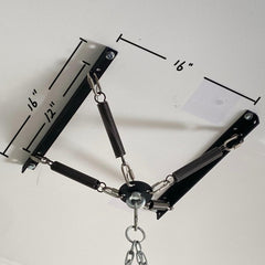 shikoyi front view of hanger showing bracket and mount, reduces noise
