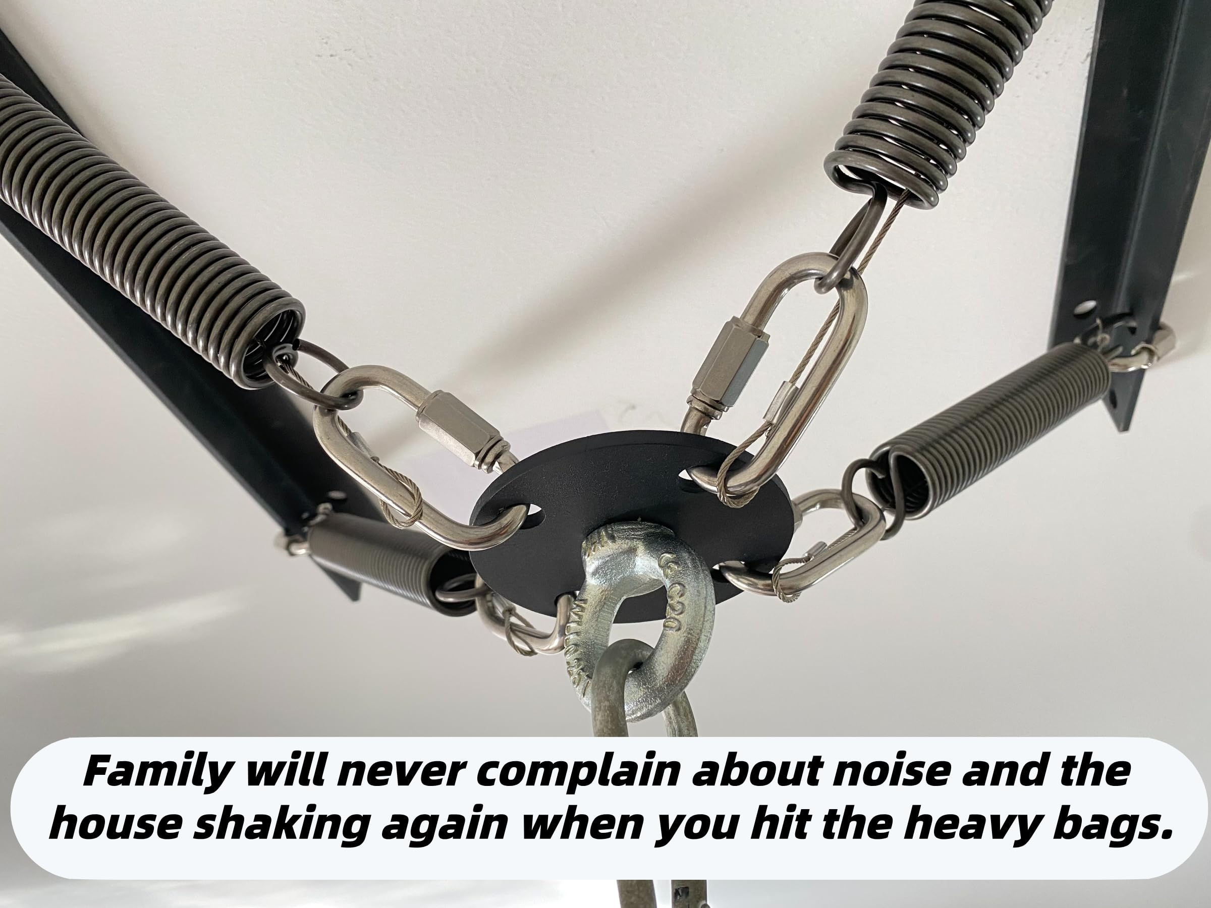 shikoyi mounted to ceiling joist showing secure installation and quieter workouts
